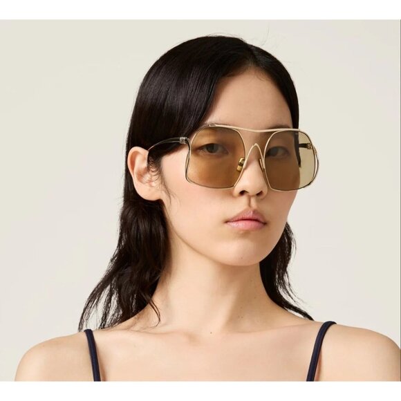 NEW MIU MIU MUA55S 5AK10R SUNGLASSES GOLD WOMEN MU A55S, SMU A55 main image 7